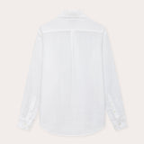 Abaco white Mens Linen Shirt back view.