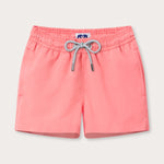 Boys Watermelon Staniel Swim Shorts in bright pink-red with drawstring waist.
