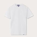 Front view of Kids White Lockhart With Tab T-Shirt. Classic white tee for kids.