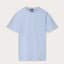 Front view of Kids Sky Blue Lockhart With Tab T-Shirt. Short sleeved blue t-shirt for kids.