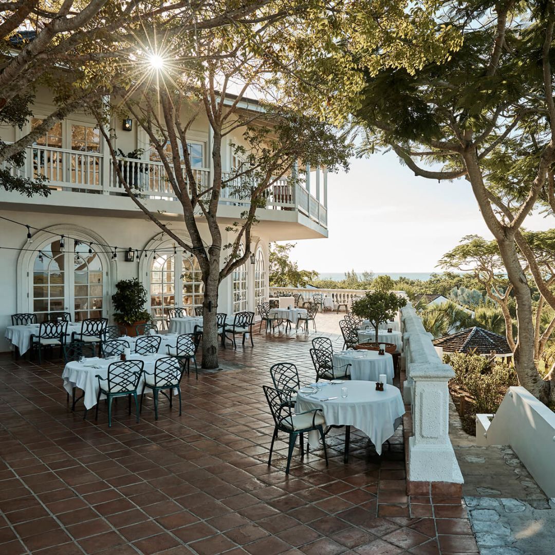 Outdoor dining area at COMO Parrot Cay