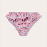 Girls Crazy Coral Calabash Bottoms - Recycled Material Summer Swimwear with Ruffled Design