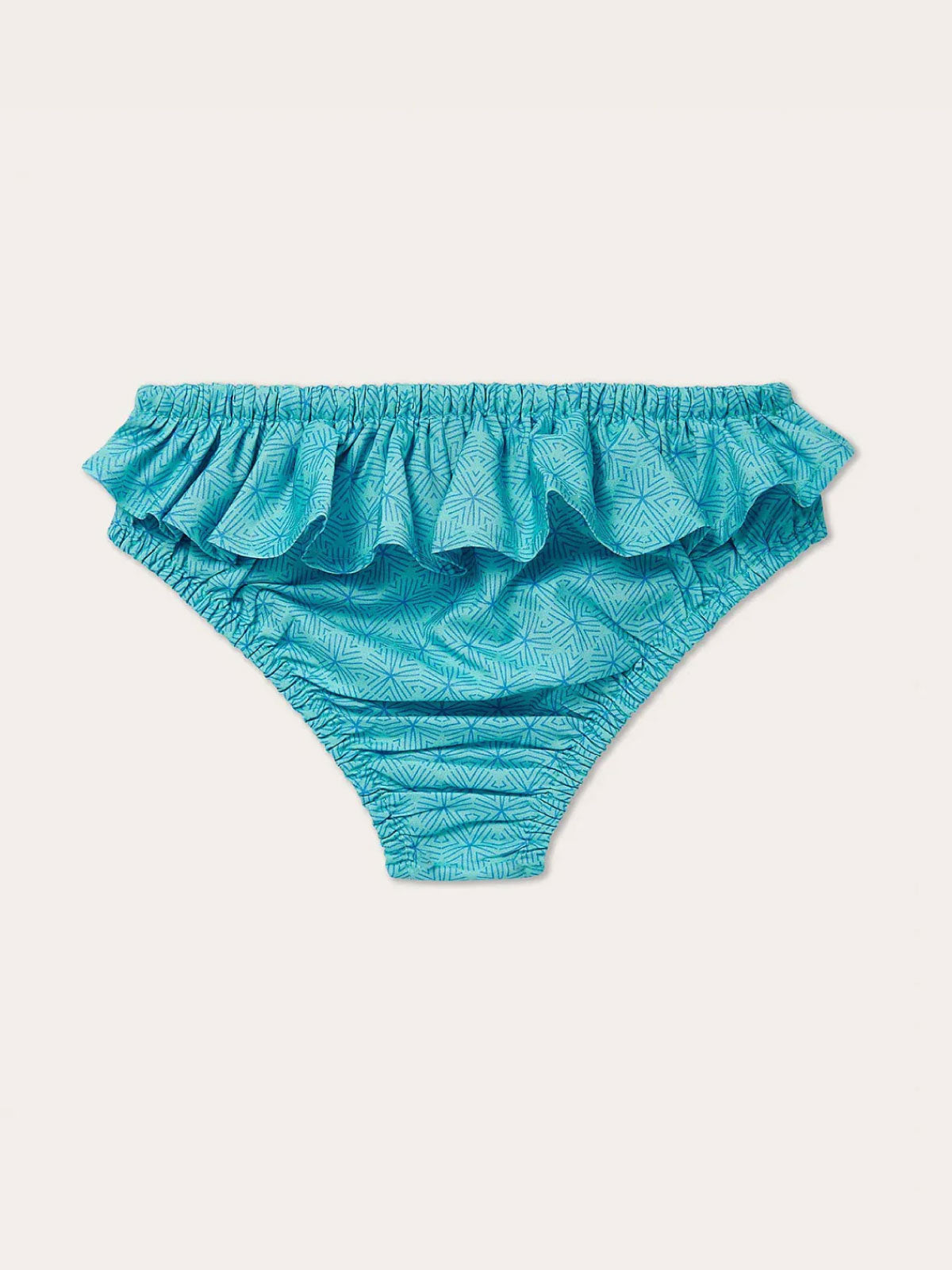 Girls Sand Dollar Calabash Bottoms in Blue with a Stylish Ruffle Design Made from Recycled Plastic