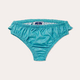 Girls Sand Dollar Calabash Bottoms in turquoise, made from recycled plastic, with a quick-drying, comfortable design.