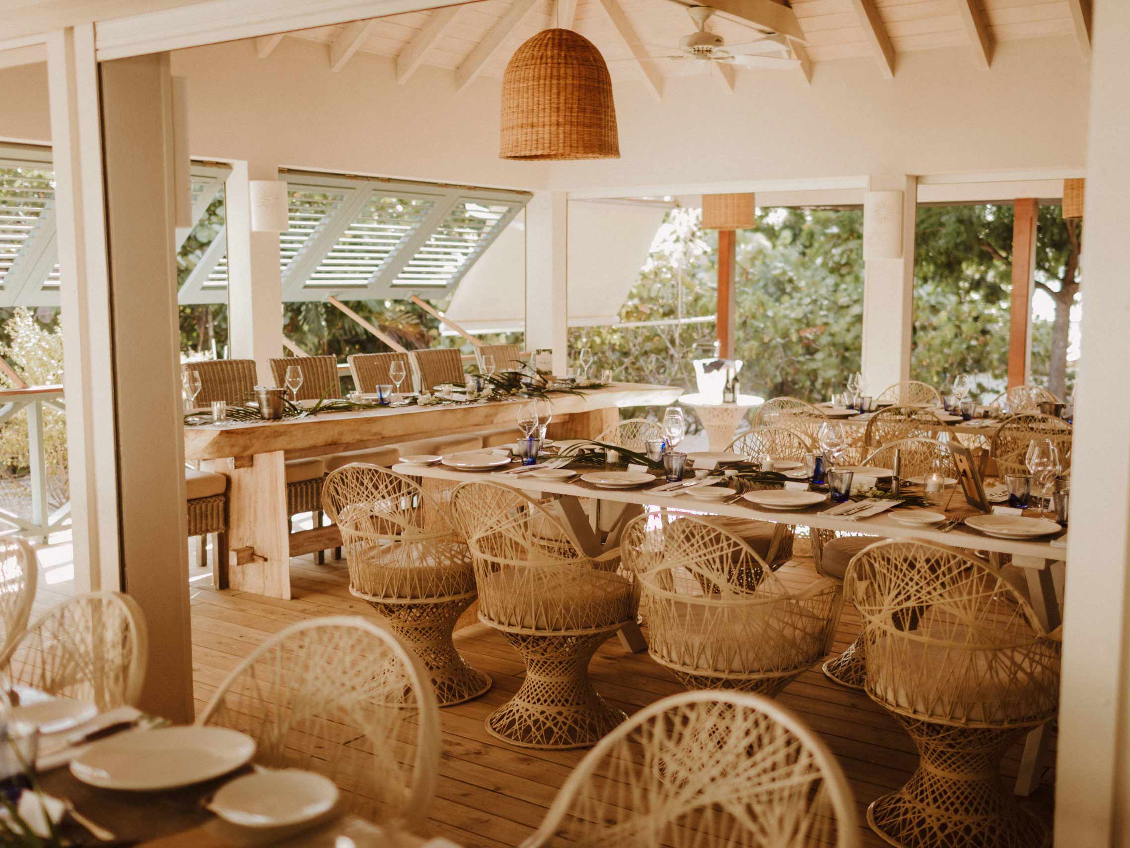 Catherines Cafe Antigua beach restaurant interior
