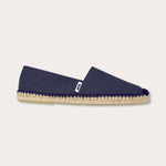 Catto Alpargatas Espadrilles - Navy Blue made from 100% cotton canvas, side view.