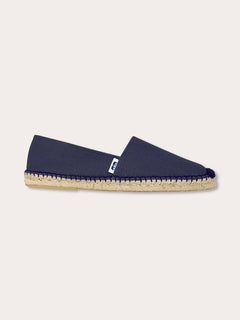 Catto Alpargatas Espadrilles - Navy Blue made from 100% cotton canvas, side view.