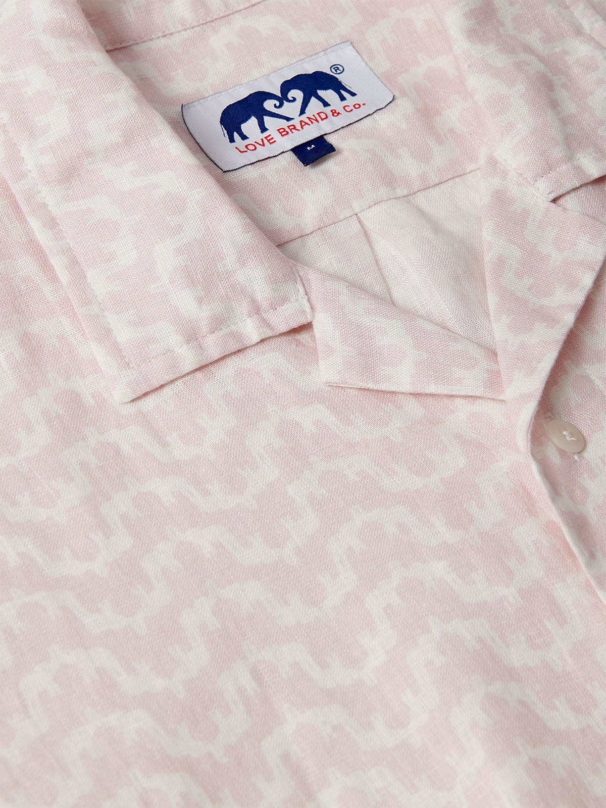 Elephant Palace Pink Arawak mens linen shirt