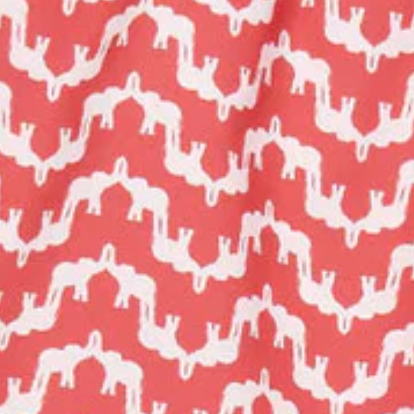 Pattern of white elephant shapes on a red background