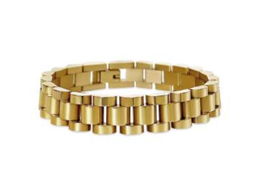 Anisa Sojka - Gold Chunky Watch Band Bracelet