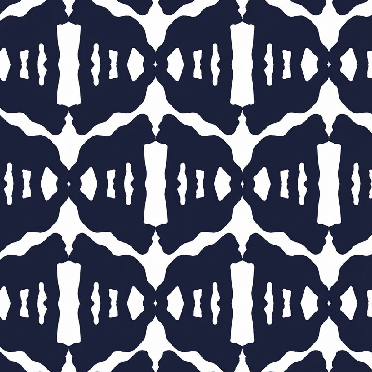 A repeating geometric gorilla pattern in dark navy blue and white, forming a seamless geometric design.