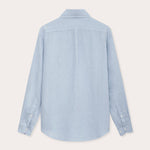 Hoffman Sky Blue mens Linen Shirt back view.