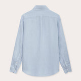 Hoffman Sky Blue mens Linen Shirt back view.