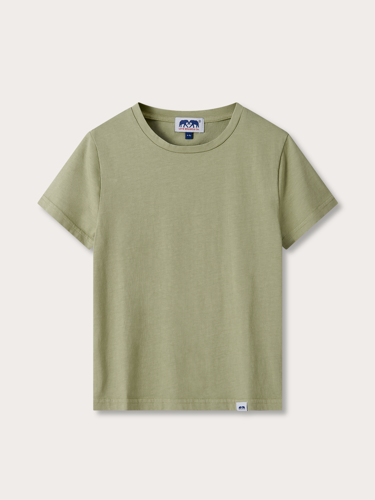 kids green t-shirt on a light background