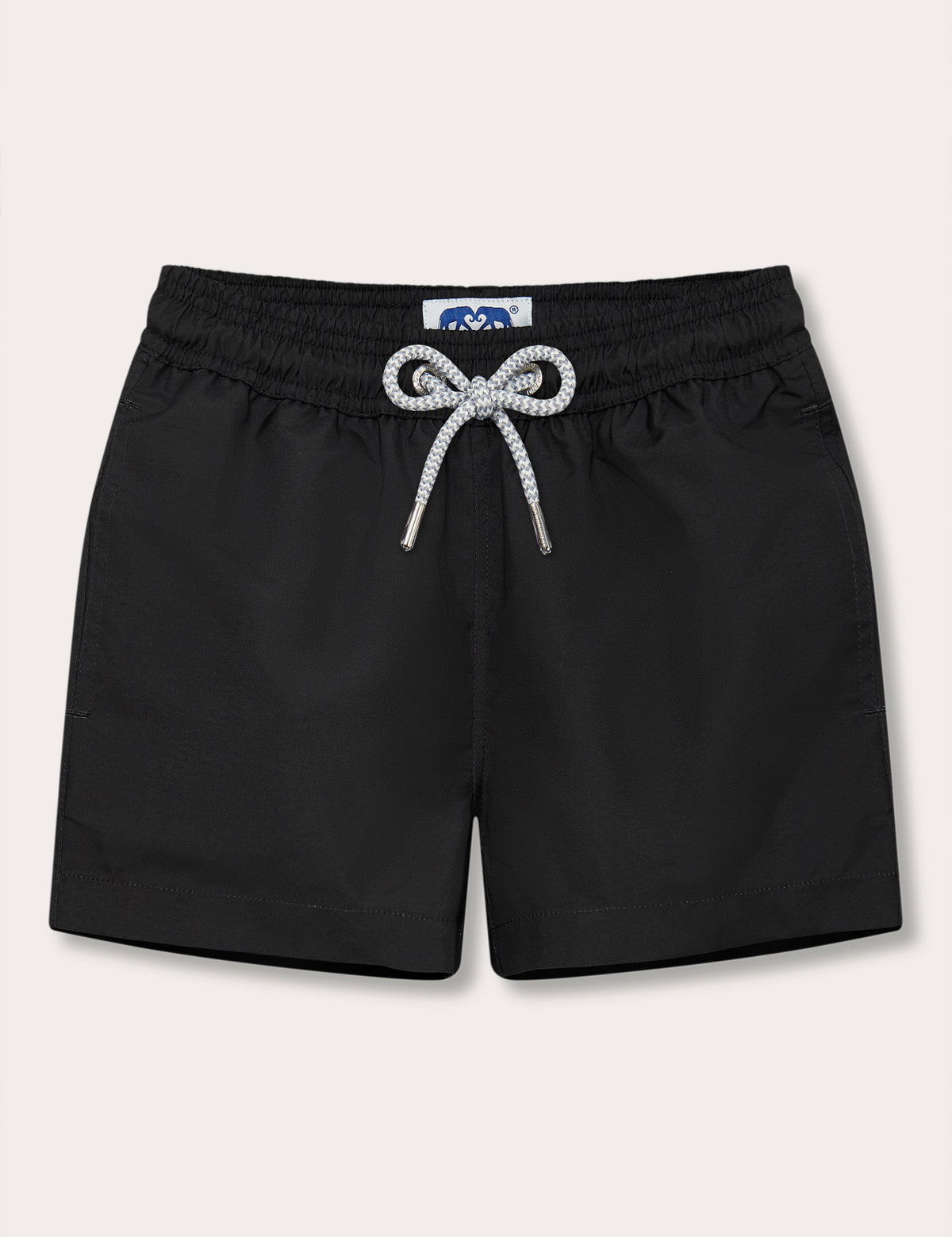 Boys Volcanic Black Staniel Swim Shorts with drawstring waistband.