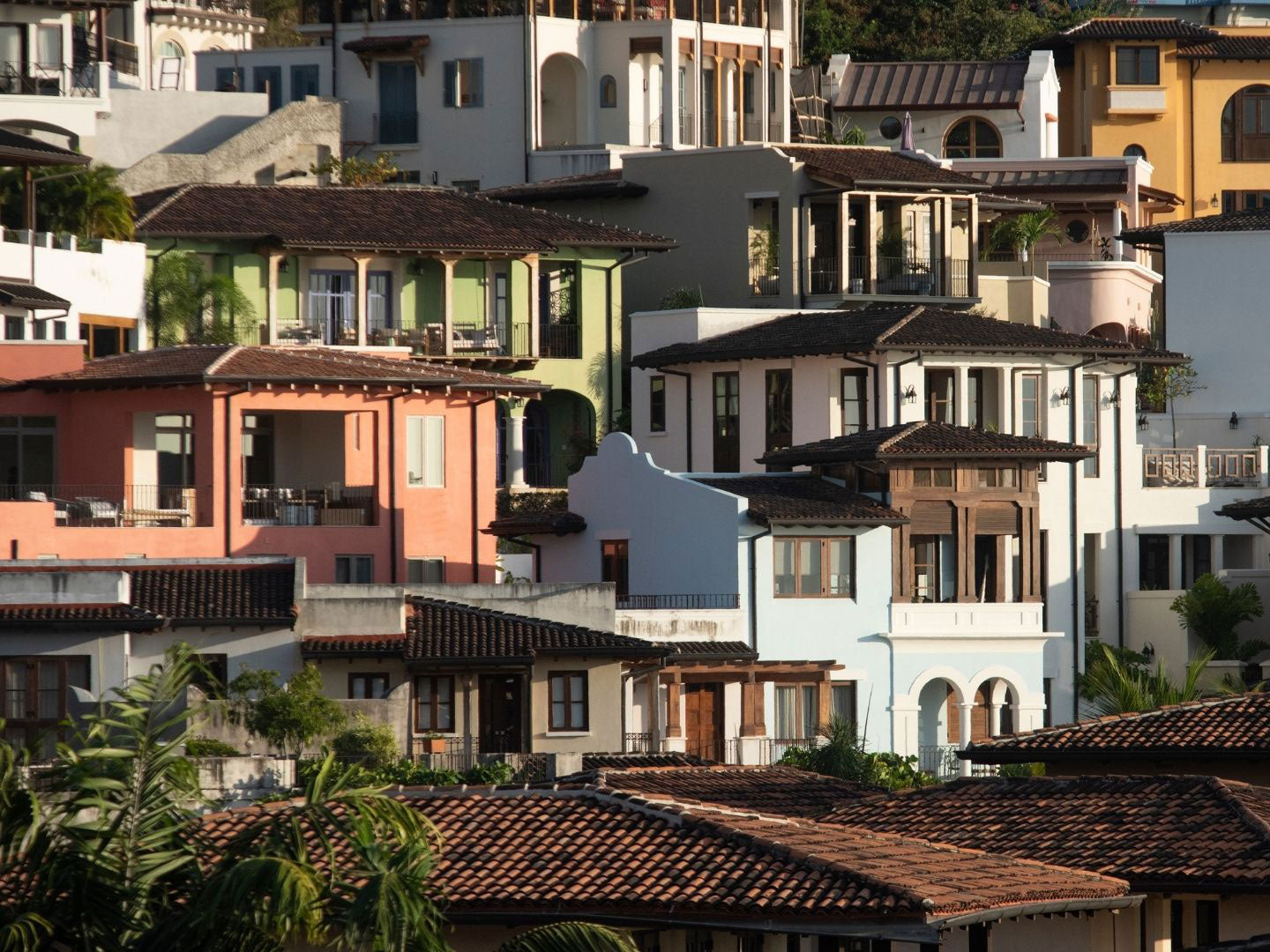 View of the houses in Las Catalinas town