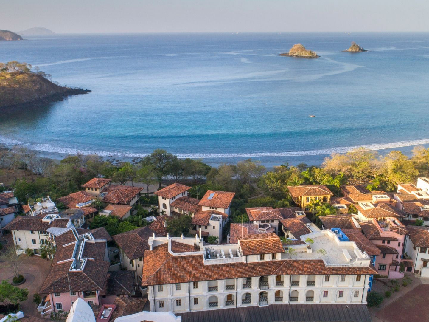 Las Catalinas aerial view of the town and sea