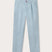 Sky blue chinos for men front view. Men's Sky Blue Lyford Chino trousers showing 2 front slash pockets, waistband with belt loops, and brown corozo nut button fastening. 