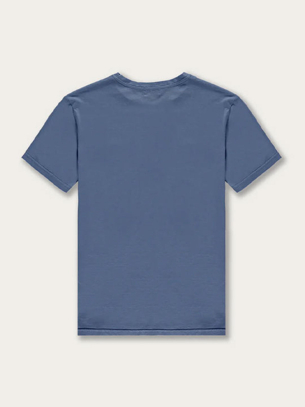 Men's Chambray Lockhart T Shirt in blue, back view.