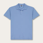 Men's Ocean Blue Pensacola Polo Shirt displayed on white background.