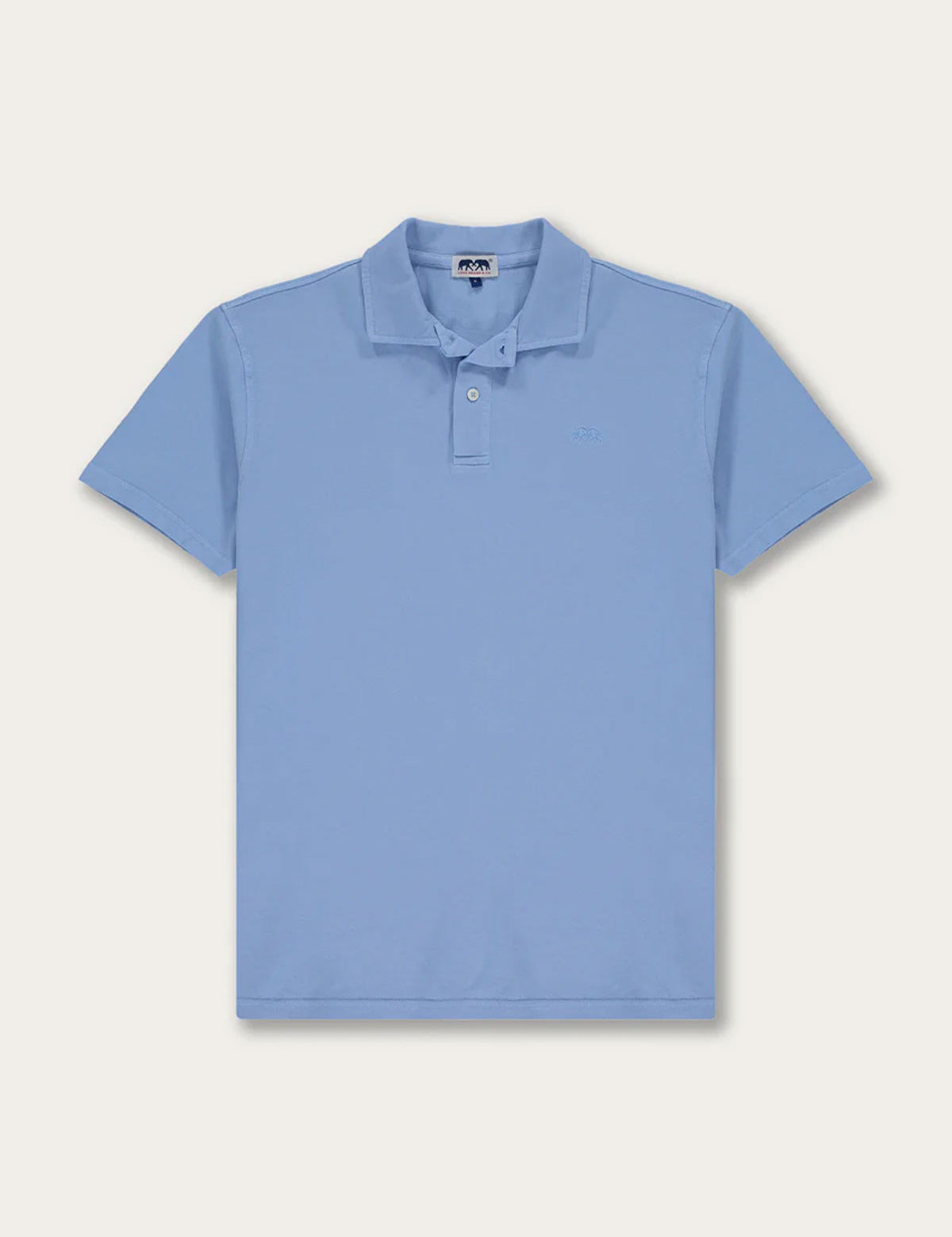 Men's Ocean Blue Pensacola Polo Shirt displayed on white background.