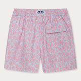 Men's Crazy Coral Staniel Swim Shorts with pink and blue tropical coral print, inspired by Bahamian coral reefs.