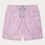 Men's Crazy Coral Staniel Swim Shorts in pink and blue.