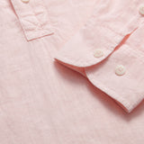Men's Pastel Pink Hoffman Linen Shirt with Button Detail