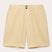 Men's Stone Burrow Linen Shorts in beige, front view, showcasing comfortable and breathable fabric suitable for warm temperatures.