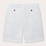 Men's White Burrow Linen Short