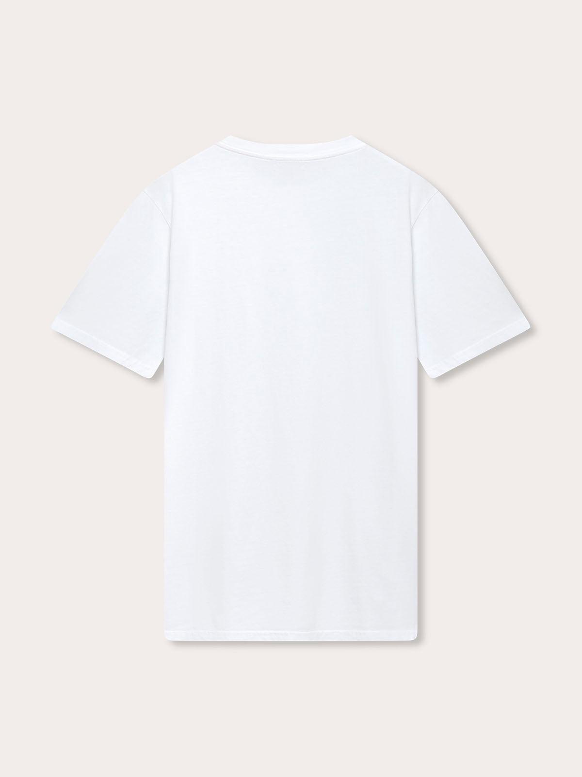 Men's White Lockhart T-Shirt, plain white, back view, smooth and soft fabric.