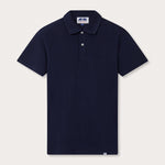 Front view of Men's Navy Blue Pensacola Polo Shirt, crafted from 100% organic cotton.