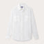 Men's White Andros Linen Shirt. Long-sleeved, button-up white linen shirt. Double-breasted with a classic collar.