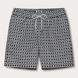Men's Bee Propelled Staniel Swim Shorts with bee-inspired print on deep blue base.