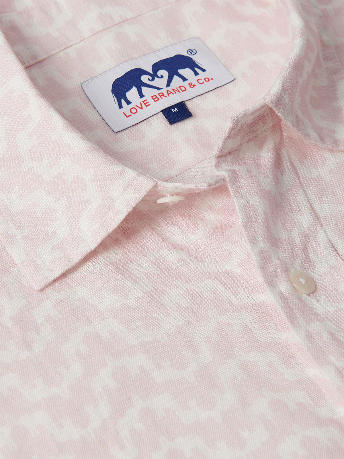 Elephant Palace Pink Abaco mens linen shirt collar