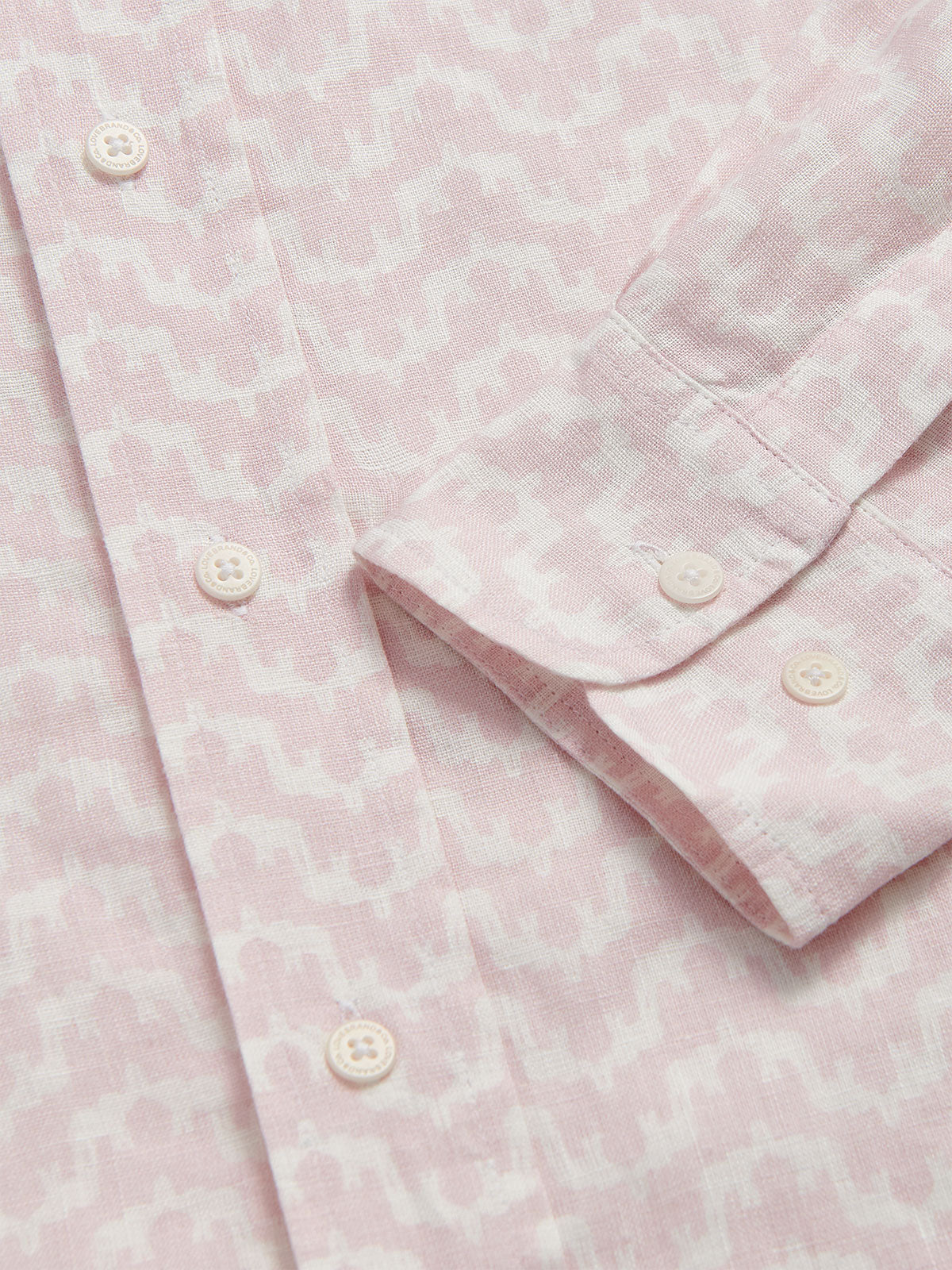 Elephant Palace Pink Abaco mens linen shirt details