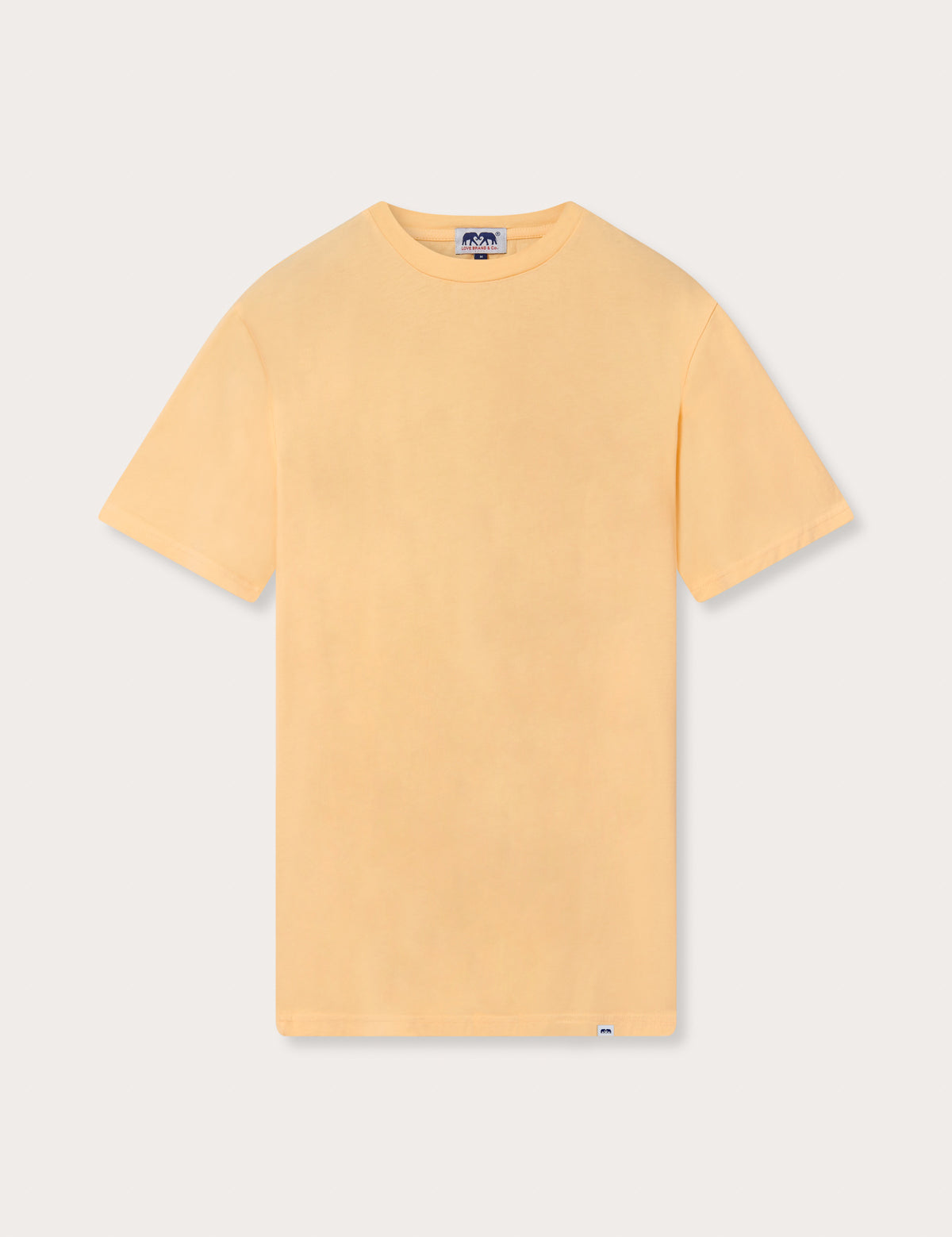 Front view of Men's Orange Sorbet Lockhart With Tab T-Shirt. Classic orange t-shirt in a relaxed fit made from 100% cotton.