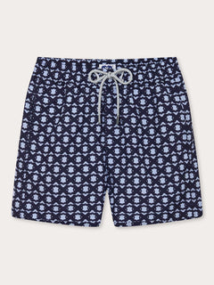 Men's Rhino Rhythm Staniel Swim Shorts by Love Brand & Co. Mens patterned swim shorts showcasing hidden rhino design.