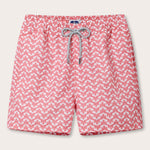 Men's Elephant Palace Strawberry Staniel Swim Shorts by love brand & co. White and pink elephant print swimming shorts with pockets and drawstring waist.