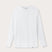 Mens white rash vest with classic rounded collar and long sleeves.