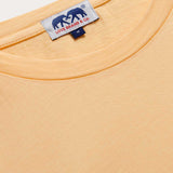 Close-up view of Men's Orange Sorbet Lockhart With Tab T-Shirt. Classic orange t-shirt in a relaxed fit made from 100% cotton.