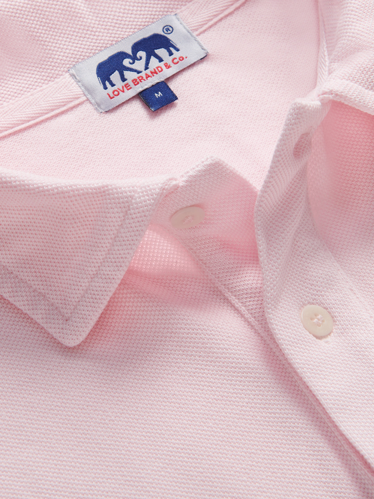 mens pink cotton polo shirt
