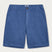 Men's Deep Blue Burrow Linen Shorts with Corozo Nut Buttons.