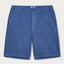 Men's Deep Blue Burrow Linen Shorts with Corozo Nut Buttons.