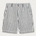 Men's navy blue striped linen shorts from the Burrow collection.