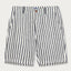 Men's navy blue striped linen shorts from the Burrow collection.