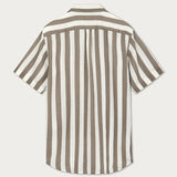 Men's Tan Candy Stripe Manjack Linen Shirt