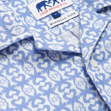 Men's Ocean Blue Sea Seahorses Arawak Linen Shirt