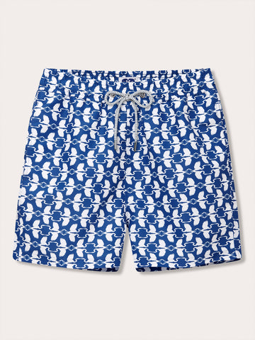 Shop Love Brand & Co. Men's White Heron Staniel Swim Shorts