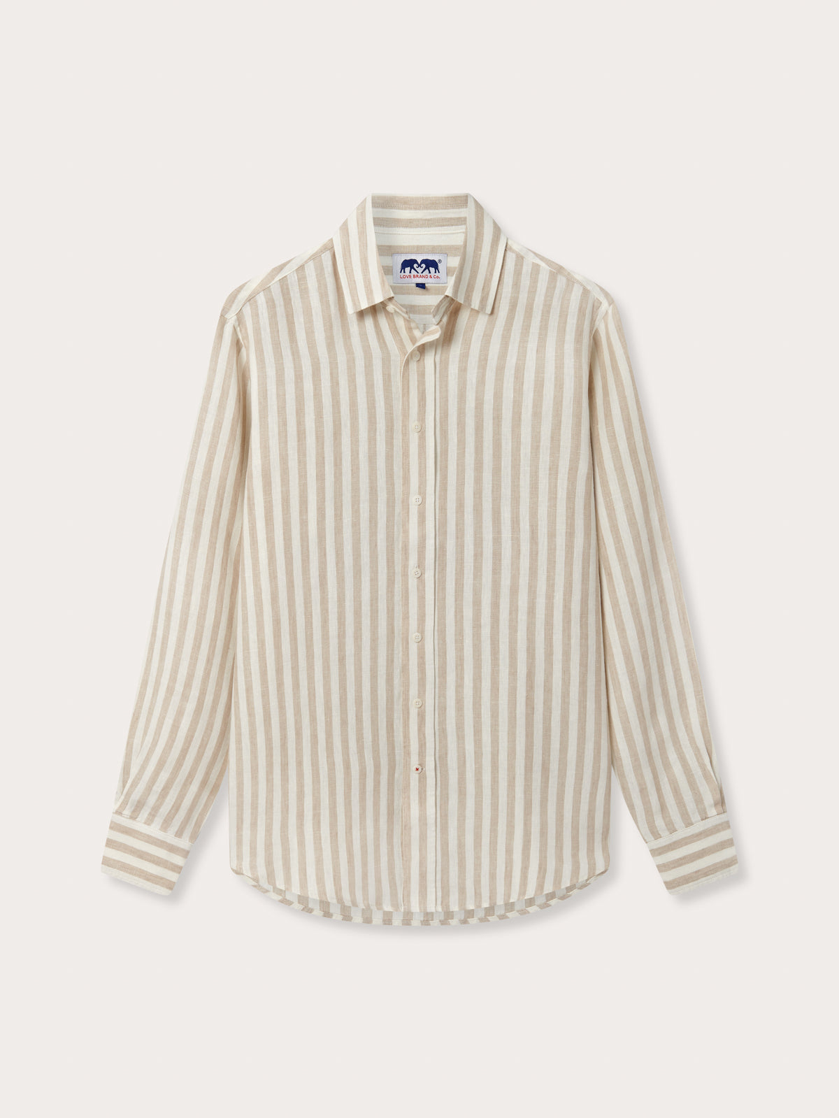 Men's Coconut Stripe Abaco Linen Shirt